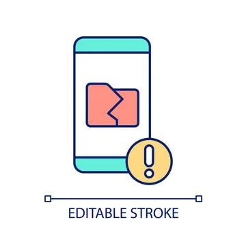 Mobile error control RGB color icon Stockillustratie