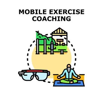 Mobile exercise coaching using digital smart glasses Stock Illustration