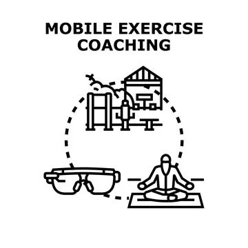 Mobile exercise coaching using digital smart glasses Stock Illustration