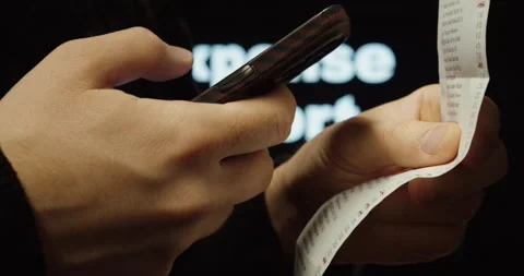 Mobile Expense Reporting with Receipt Stock Footage 331331902