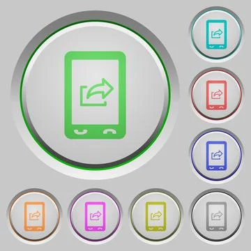 Mobile export data push buttons Stock Illustration