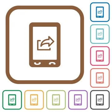 Mobile export data simple icons Stock Illustration