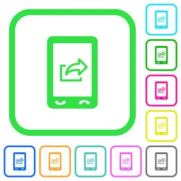 Mobile export data vivid colored flat icons Stock Illustration