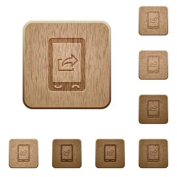 Mobile export data wooden buttons Stock Illustration