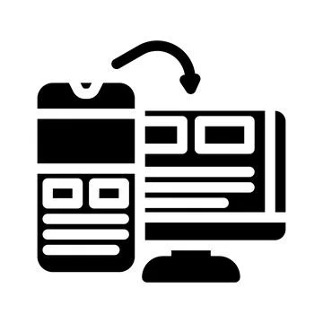 Mobile first design seo glyph icon vector illustration Stock Illustration