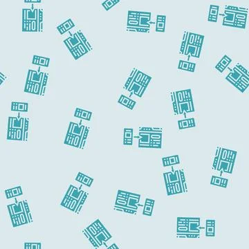 Mobile first design seo glyph seamless pattern Stock Illustration