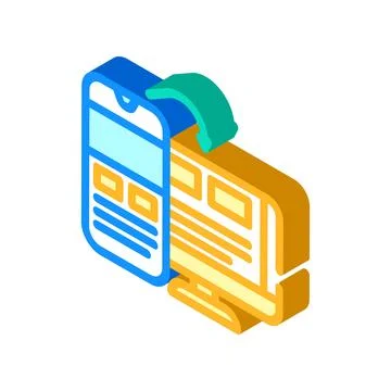 Mobile first design seo isometric icon vector illustration Stock Illustration