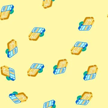 Mobile first design seo isometric icon seamless pattern イラスト素材