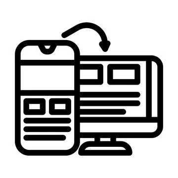 Mobile first design seo line icon vector illustration Stock Illustration