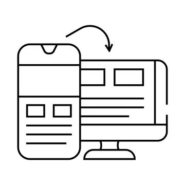 Mobile first design seo line icon vector illustration Illustrazione stock