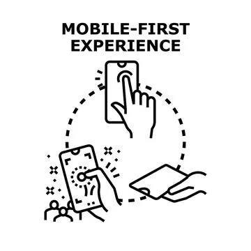 Mobile first experience design and development concept 库存插图