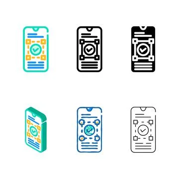 Mobile first indexing seo edition color icon vector Illustrazione stock
