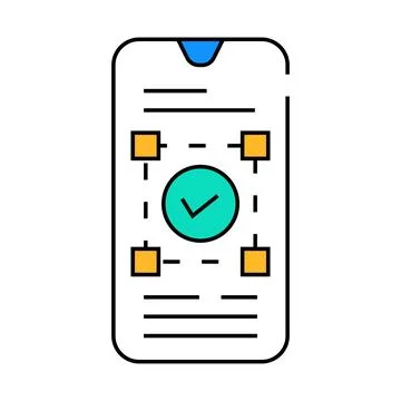 Mobile first indexing seo icon color illustration Stock Illustration