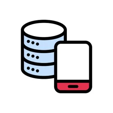 Mobile flat color icon Illustrazione stock