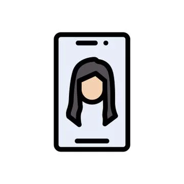 Mobile flat color icon Stock Illustration