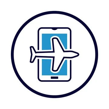 Mobile, flight, plane, online, mobile online flight check-in icon Stock Illustration