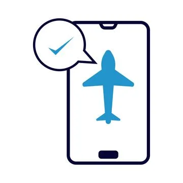Mobile, flight, plane, online, mobile online flight check-in icon Stock Illustration