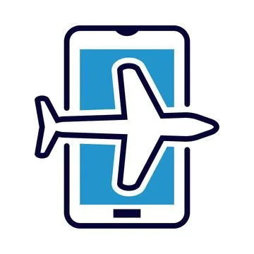 Mobile, flight, plane, online, mobile online flight check-in icon Stock Illustration