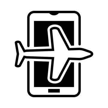 Mobile, flight, plane, online, mobile online flight check-in icon Stock Illustration