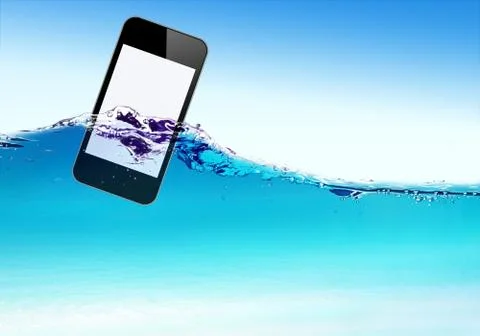 Mobile floats on water ripples Stock Illustration