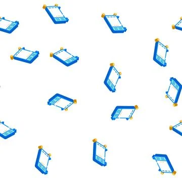 Mobile floor filter isometric icon seamless pattern Stock Illustration