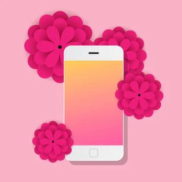 Mobile with flowers papers Stock Illustration