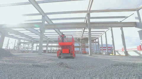 Mobile folding lifting platform at the c... | Stock Video | Pond5