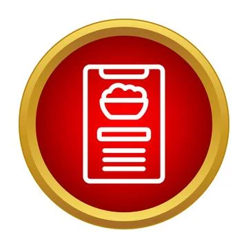 Mobile food ordering application menu screen icon Stock Illustration