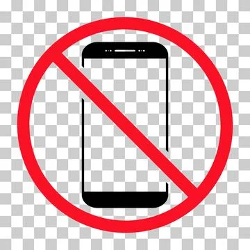 Mobile forbidden icon, no use phone sign, ban smartphone label vector illustr Stock Illustration
