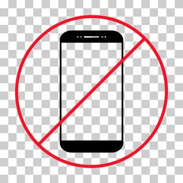 Mobile forbidden icon, no use phone sign, ban smartphone label vector illustr Stock Illustration