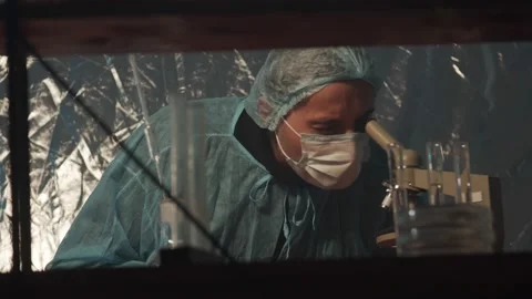 Mobile forensic laboratory. Investigation of the object at the crime scene in a Stock Footage 233030682