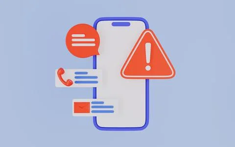 Mobile fraud alert warning notification, Internet Spam, Mobile Fraud Alert イラスト素材