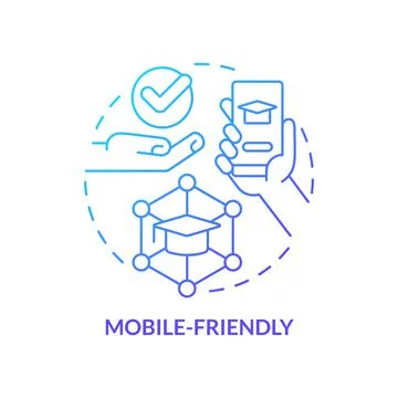 Mobile-friendly blue gradient concept icon Stock Illustration