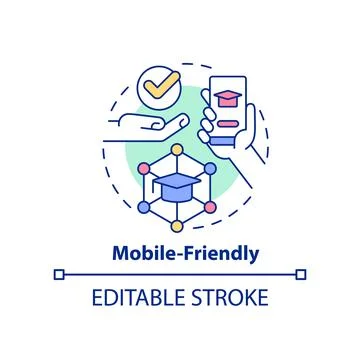 Mobile-friendly concept icon Stock Illustration