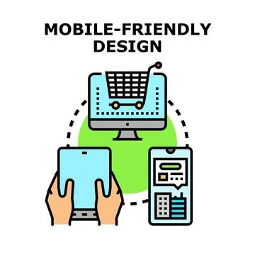 Mobile friendly design concept connecting digital devices Illustrazione stock
