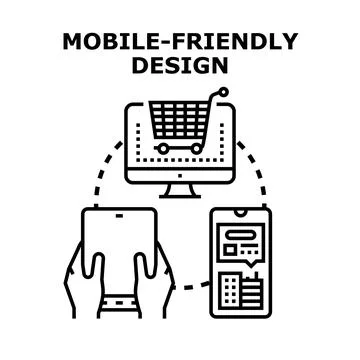 Mobile friendly design concept connecting digital devices Stock Illustration