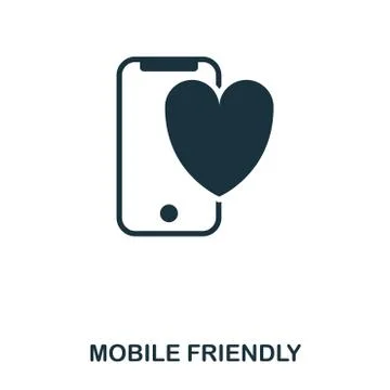 Mobile Friendly icon. Line style icon design. UI. Illustration of mobile Stock Illustration
