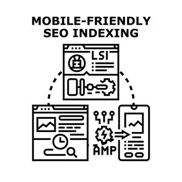 Mobile friendly seo indexing concept vector illustration Stockillustratie