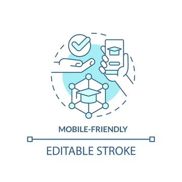 Mobile-friendly turquoise concept icon Stockillustratie