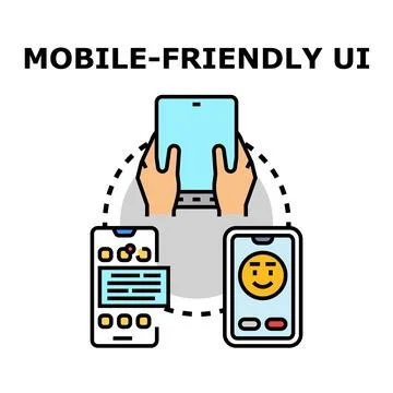 Mobile friendly ui concept adapting responsive design Stock Illustration