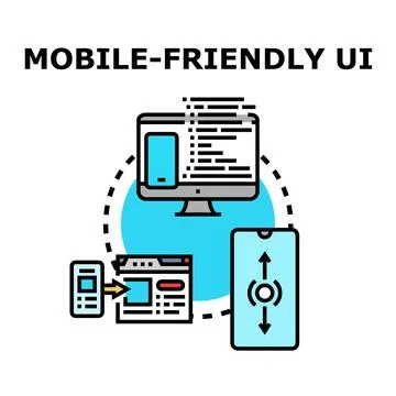 Mobile friendly ui concept for responsive design Stockillustratie