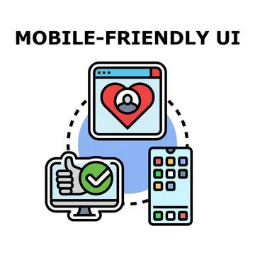 Mobile friendly ui concept for responsive web design Stock Illustration