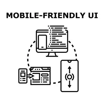 Mobile friendly ui concept for responsive design Stock Illustration