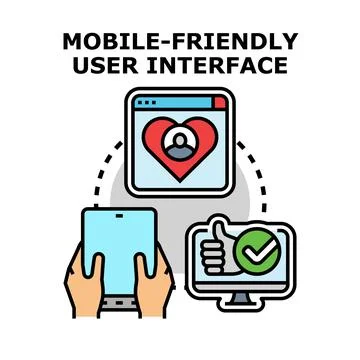 Mobile friendly user interface concept vector Illustrazione stock