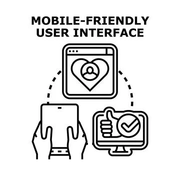 Mobile friendly user interface concept vector Stock Illustration