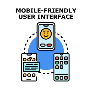 Mobile friendly user interface vector concept Stock Illustration