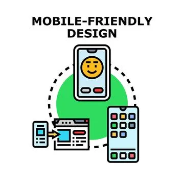 Mobile friendly web design concept development Stock Illustration