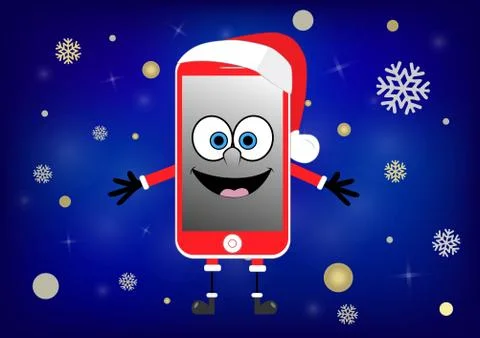Mobile funny phone Stock Illustration