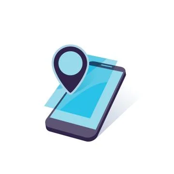 Mobile gadget with geomark Stock Illustration