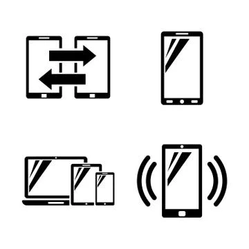 Mobile Gadgets. Simple Related Vector Icons Stock Illustration